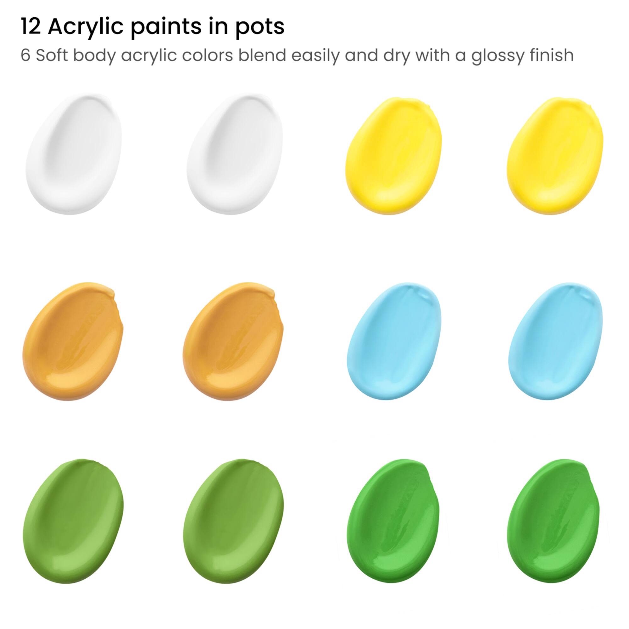 Arteza® Kids Canvas Paint Kit, 4 Mini Canvas- 3 x 3 with Easel